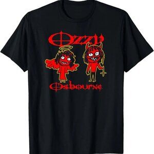 Ozzy Osbourne Red Sketch T-Shirt Good vs Bad Graphic Rock Tee Vintage Metal 17